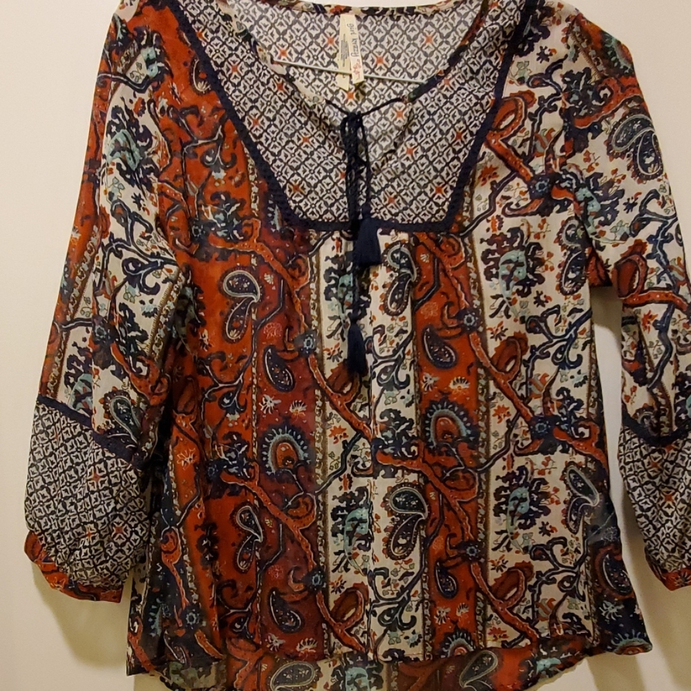 Girl crazy sheer boho top